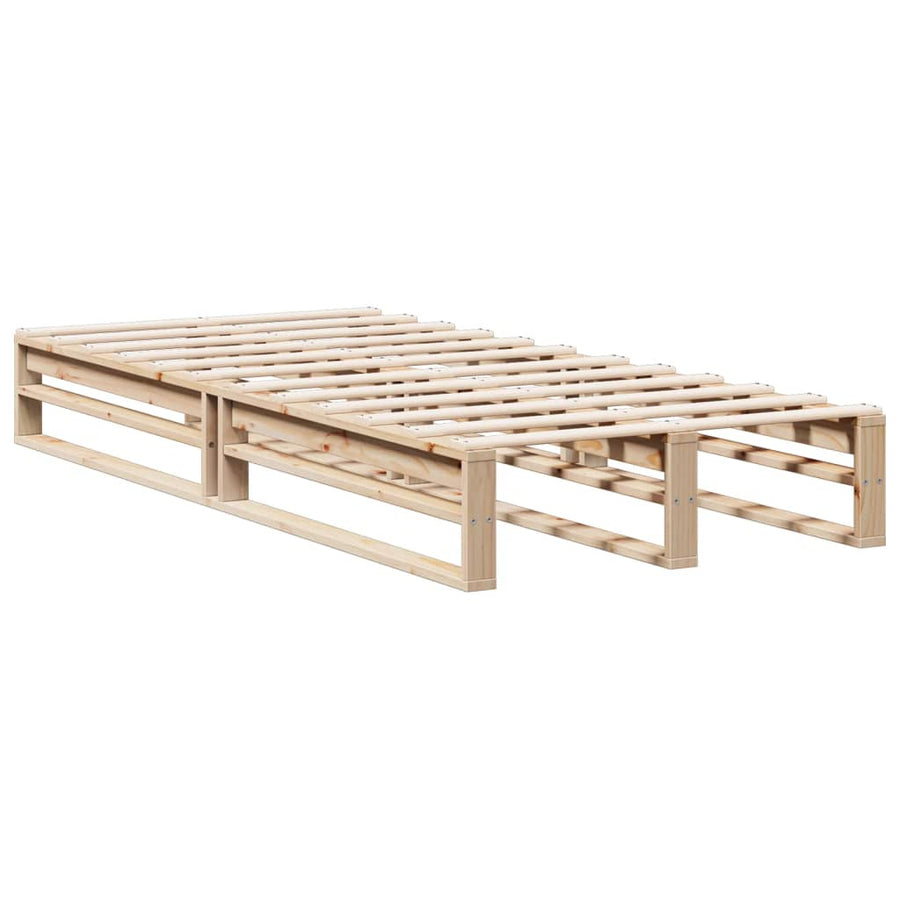 Bed met boekenkast zonder matras massief grenenhout 90x200 cm