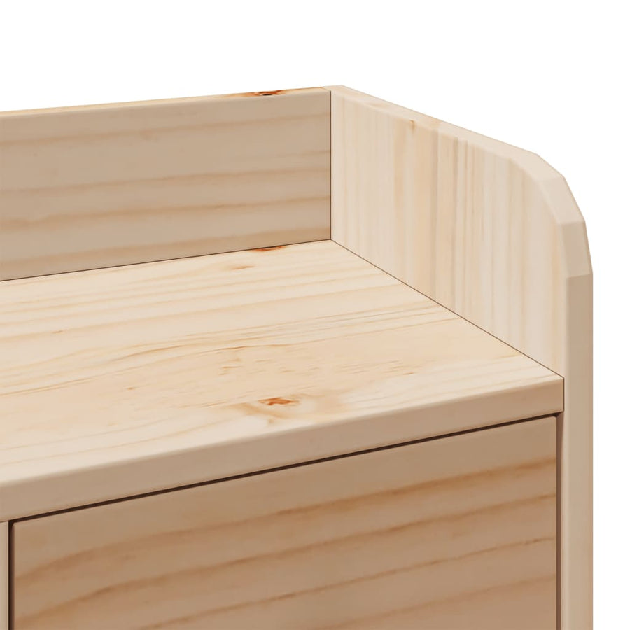Bed met boekenkast zonder matras massief grenenhout 90x200 cm