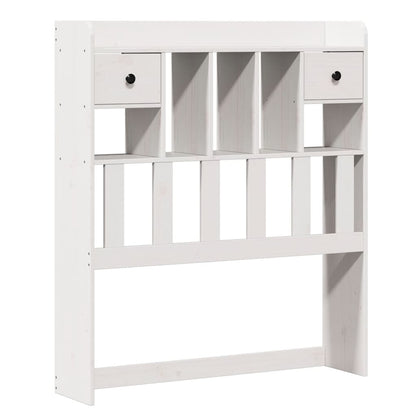 Bed met boekenkast zonder matras grenenhout wit 90x200 cm
