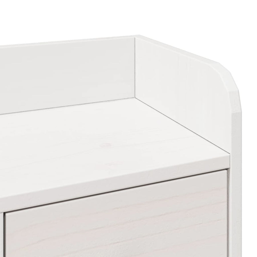 Bed met boekenkast zonder matras grenenhout wit 90x200 cm