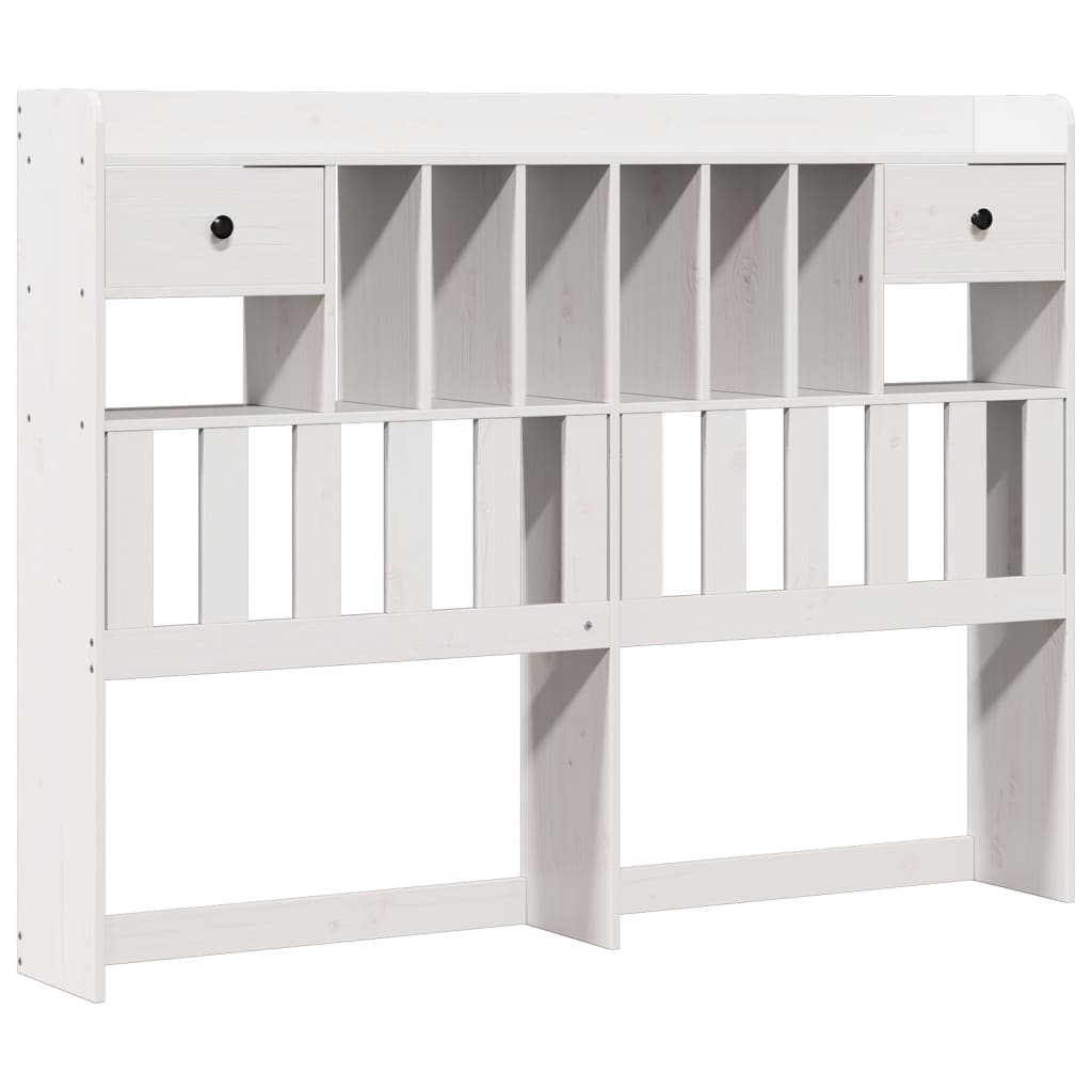 Bed met boekenkast zonder matras grenenhout wit 140x200 cm