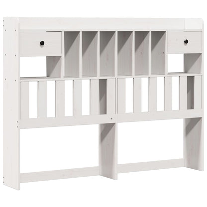 Bed met boekenkast zonder matras grenenhout wit 140x200 cm