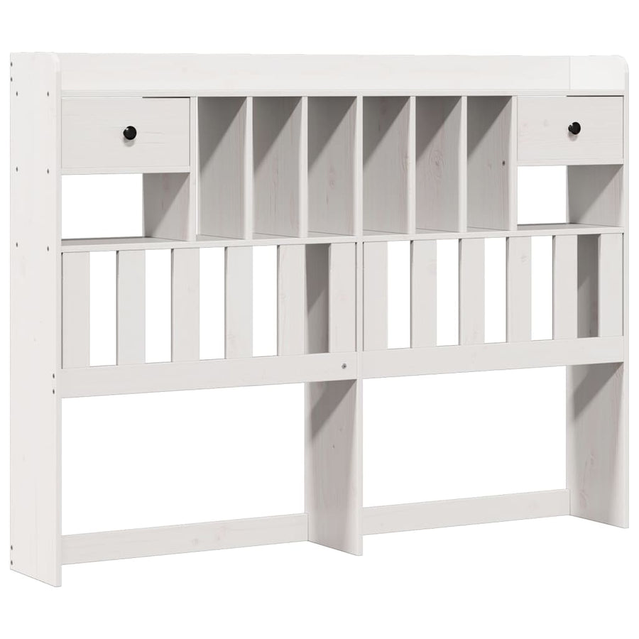 Bed met boekenkast zonder matras grenenhout wit 140x200 cm