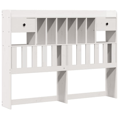 Bed met boekenkast zonder matras grenenhout wit 150x200 cm