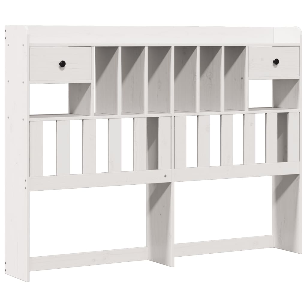 Bed met boekenkast zonder matras grenenhout wit 160x200 cm