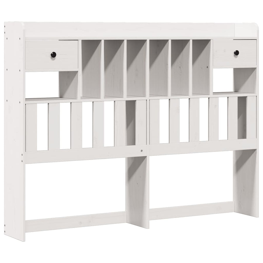 Bed met boekenkast zonder matras grenenhout wit 160x200 cm