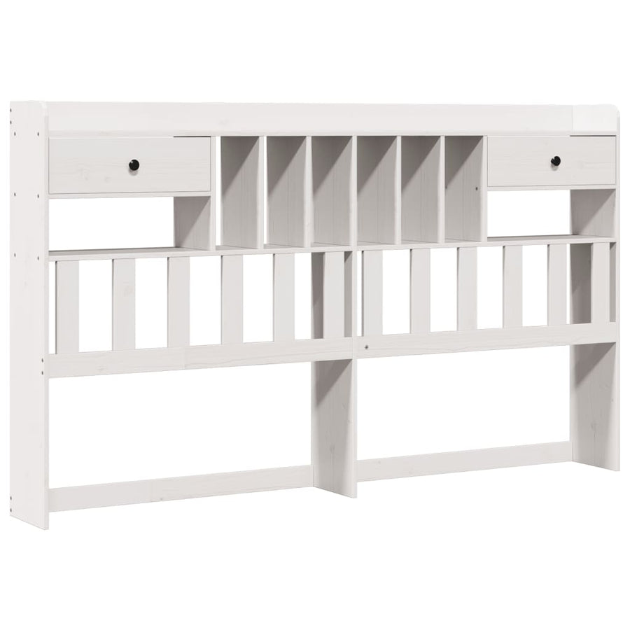 Bed met boekenkast zonder matras grenenhout wit 180x200 cm