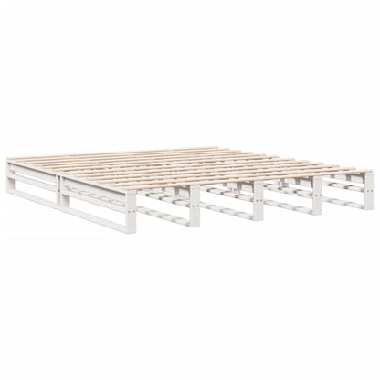 Bed met boekenkast zonder matras grenenhout wit 180x200 cm