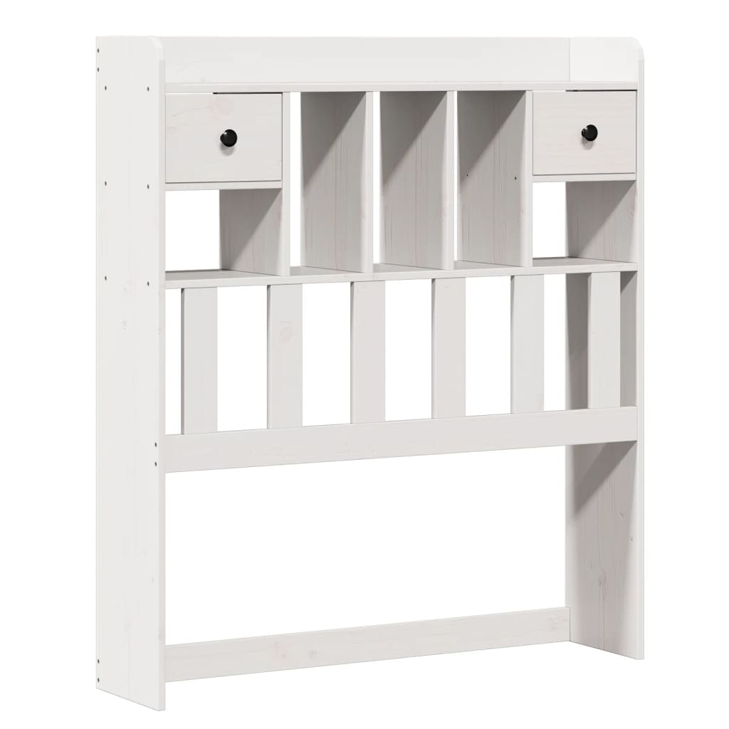 Bed met boekenkast zonder matras grenenhout wit 75x190 cm