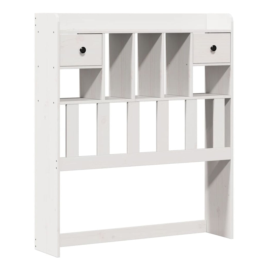 Bed met boekenkast zonder matras grenenhout wit 75x190 cm