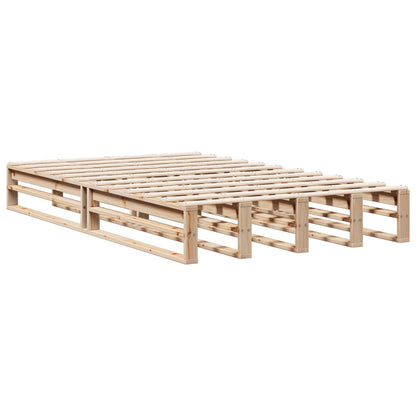Bed met boekenkast zonder matras massief grenenhout 135x190 cm