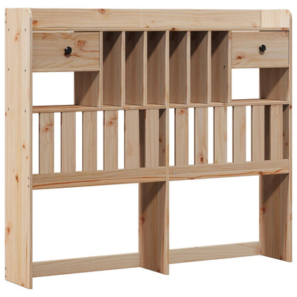 Bed met boekenkast zonder matras massief grenenhout 135x190 cm