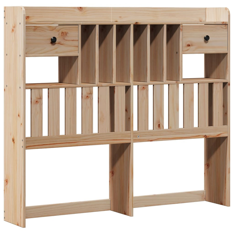 Bed met boekenkast zonder matras massief grenenhout 135x190 cm