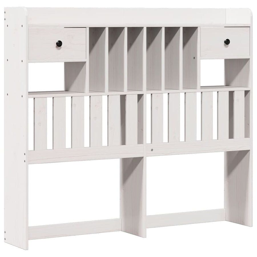 Bed met boekenkast zonder matras grenenhout wit 135x190 cm