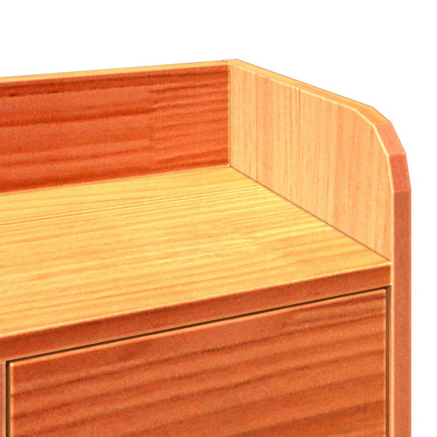 Bed met boekenkast zonder matras grenenhout wasbruin 135x190 cm