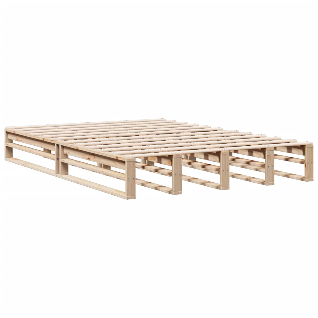 Bed met boekenkast zonder matras massief grenenhout 140x190 cm
