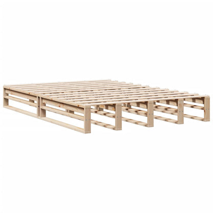 Bed met boekenkast zonder matras massief grenenhout 140x190 cm