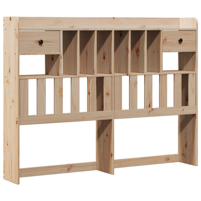 Bed met boekenkast zonder matras massief grenenhout 140x190 cm