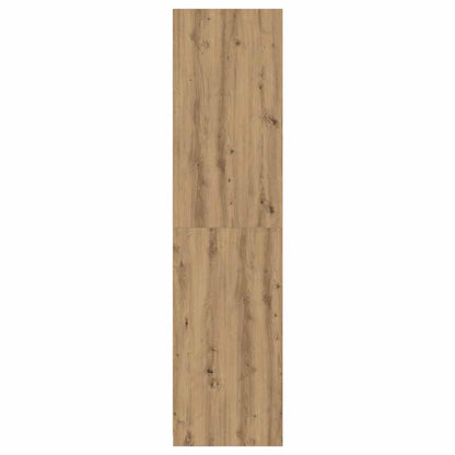 Kledingkast 100x50x200 cm bewerkt hout artisanaal eikenkleurig
