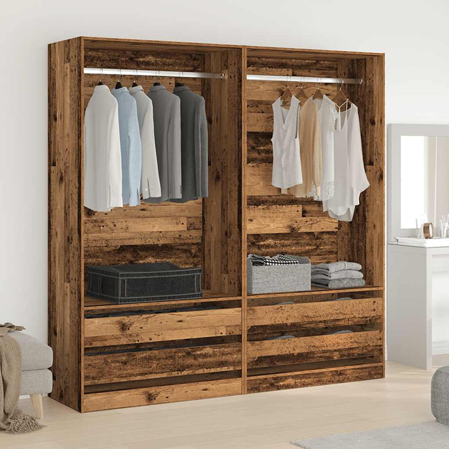 Kledingkast 100x50x200 cm bewerkt hout oud hout
