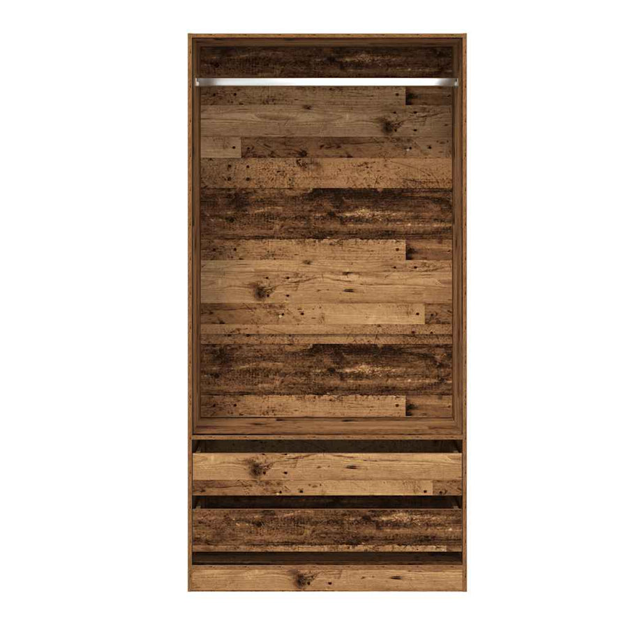 Kledingkast 100x50x200 cm bewerkt hout oud hout