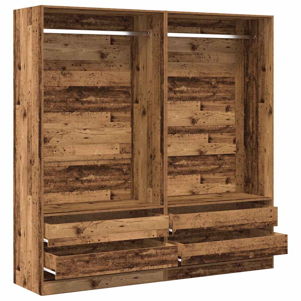 Kledingkast 100x50x200 cm bewerkt hout oud hout