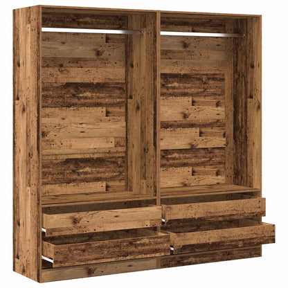 Kledingkast 100x50x200 cm bewerkt hout oud hout