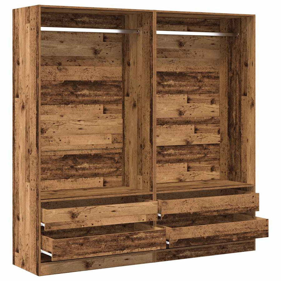 Kledingkast 100x50x200 cm bewerkt hout oud hout