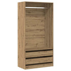 Kledingkast 100x50x200 cm bewerkt hout eikenkleurig