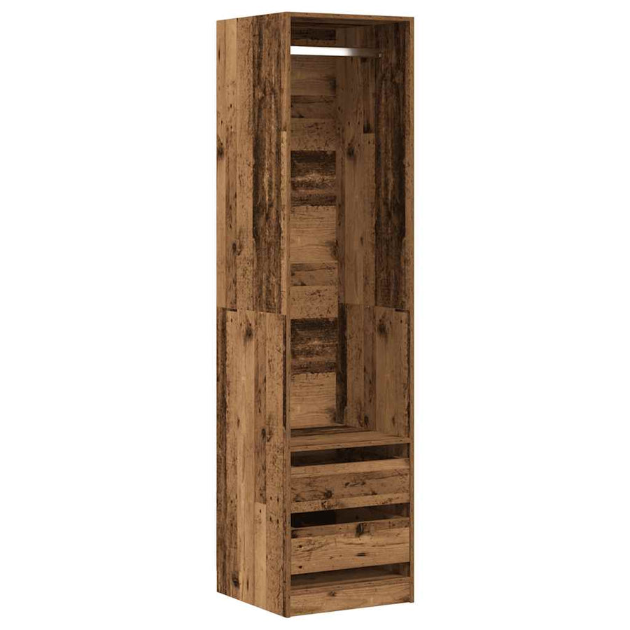 Kledingkast 50x50x200 cm bewerkt hout oud hout