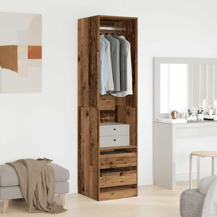 Kledingkast 50x50x200 cm bewerkt hout oud hout