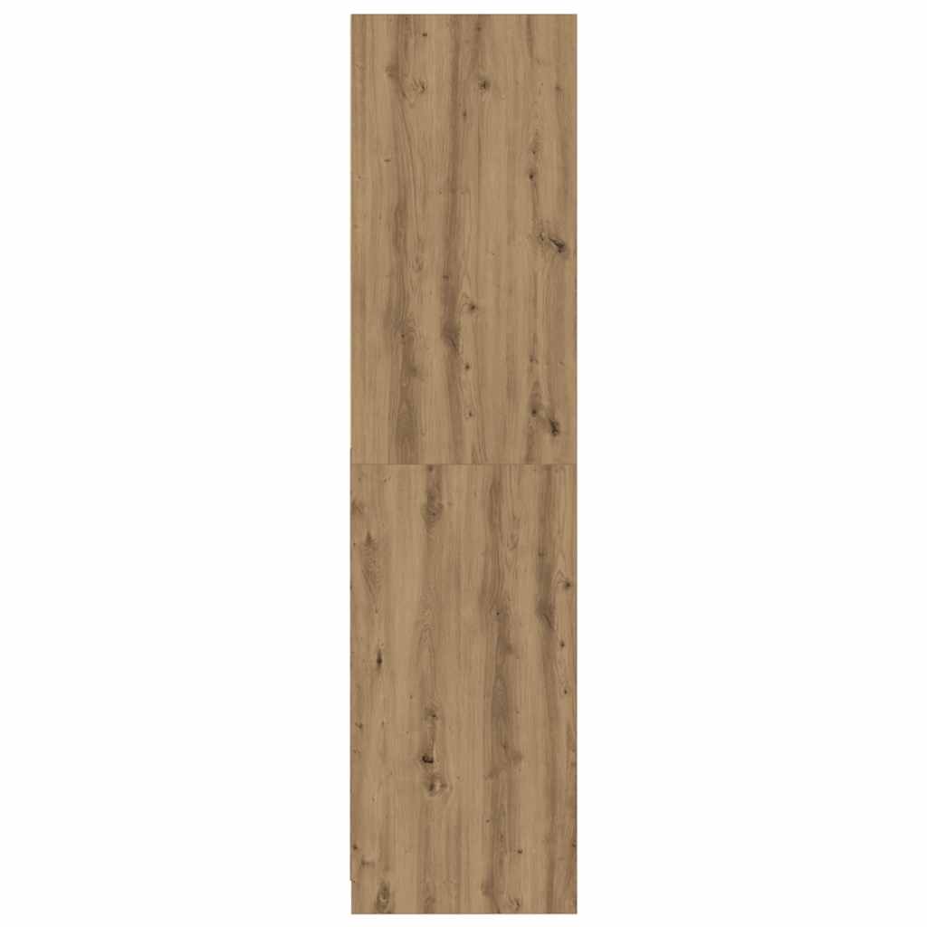 Kledingkast 50x50x200 cm bewerkt hout artisanaal eikenkleurig
