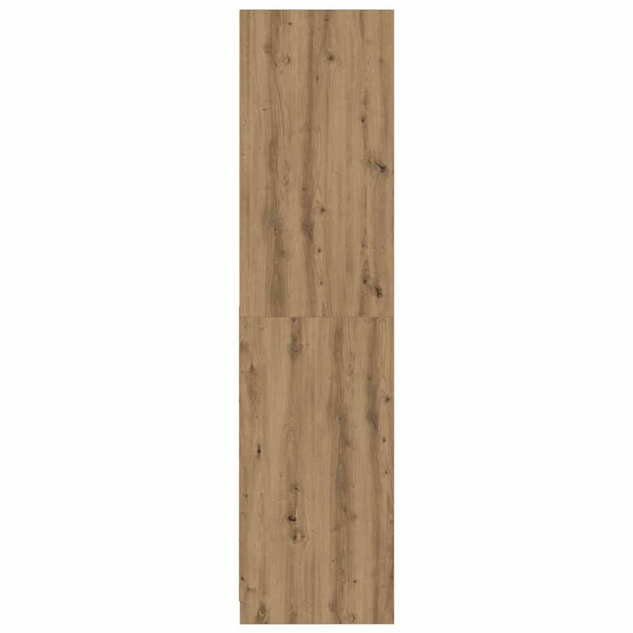 Kledingkast 50x50x200 cm bewerkt hout artisanaal eikenkleurig