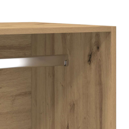 Kledingkast 50x50x200 cm bewerkt hout artisanaal eikenkleurig