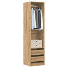 Kledingkast 50x50x200 cm bewerkt hout eikenkleurig