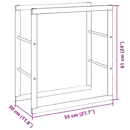 Haardhoutrek 55x30x61 cm staal zwart