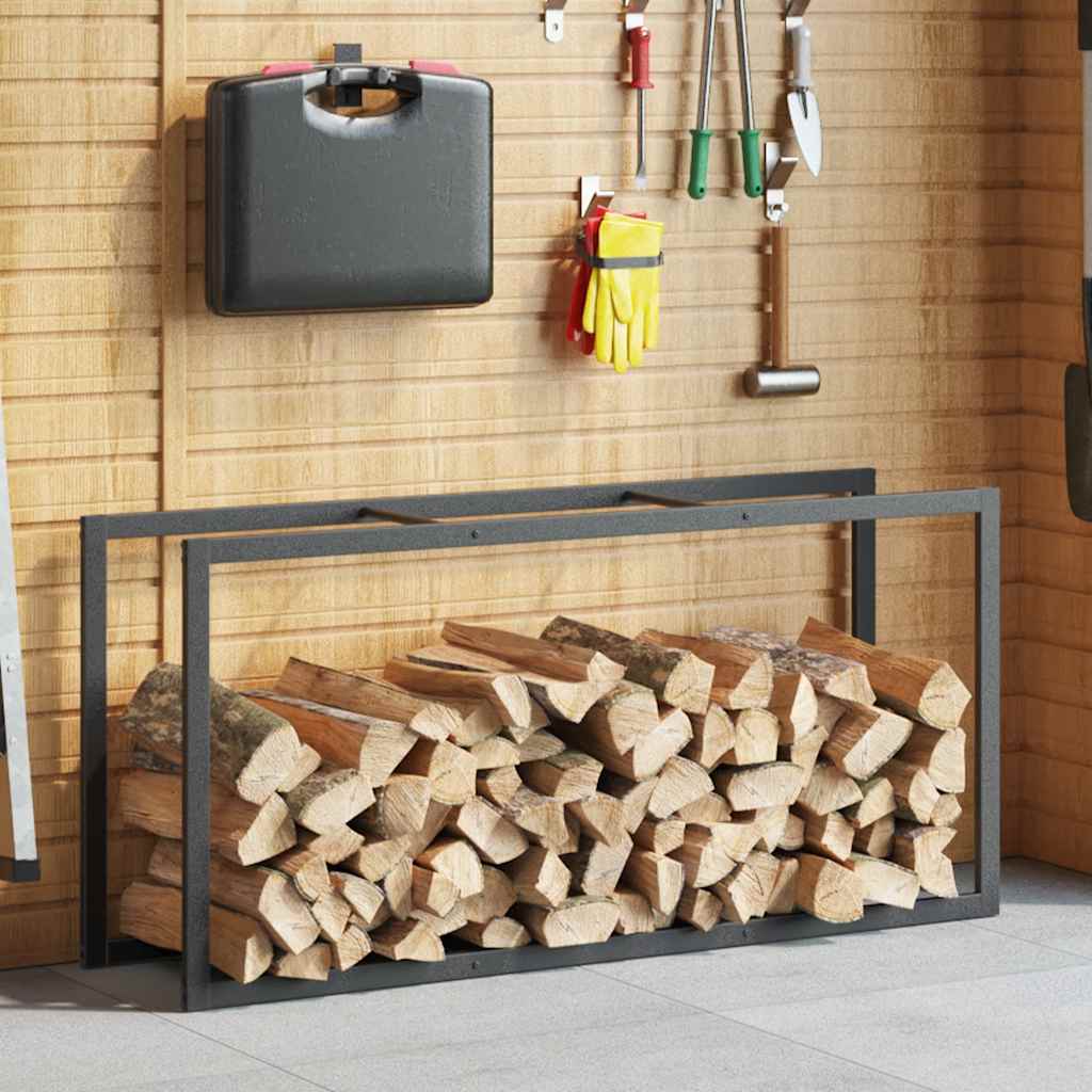 Haardhoutrek 55x30x116 cm staal zwart