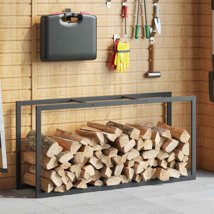 Haardhoutrek 55x30x116 cm staal zwart