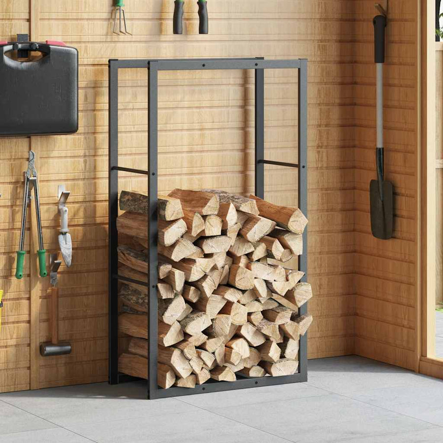 Haardhoutrek 110x30x61 cm staal zwart