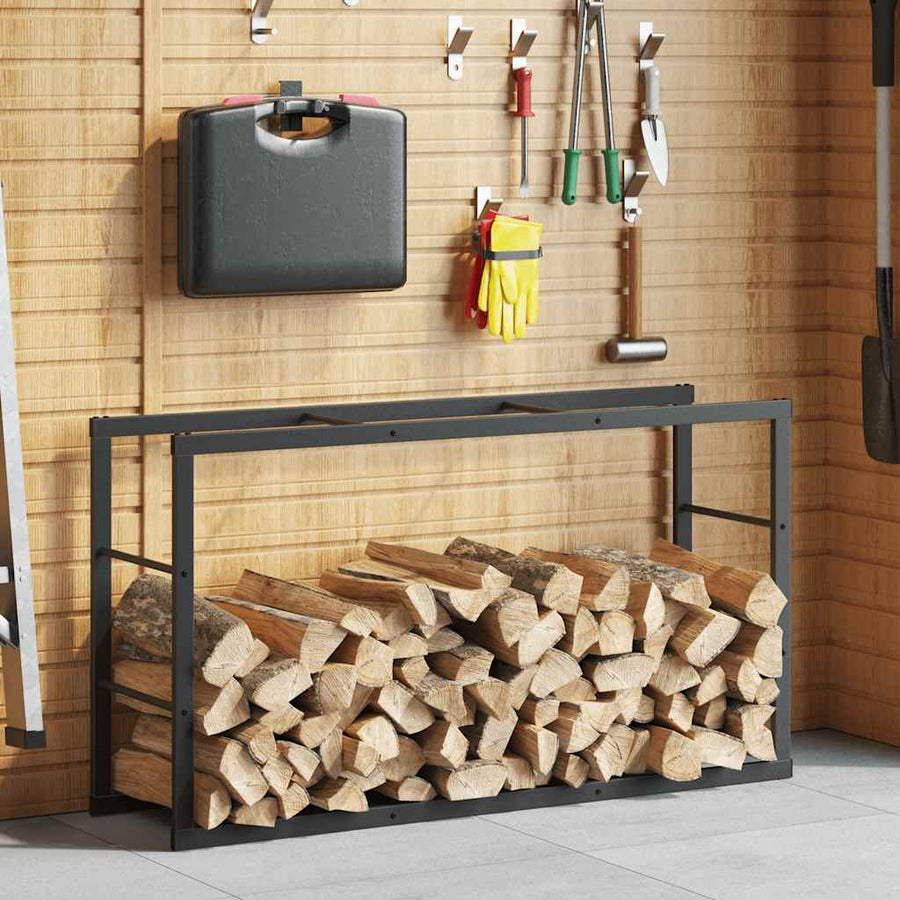 Haardhoutrek 110x30x61 cm staal zwart