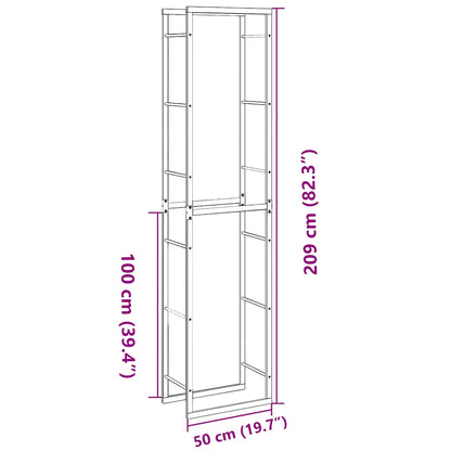 Haardhoutrek 50x30x209 cm staal zwart