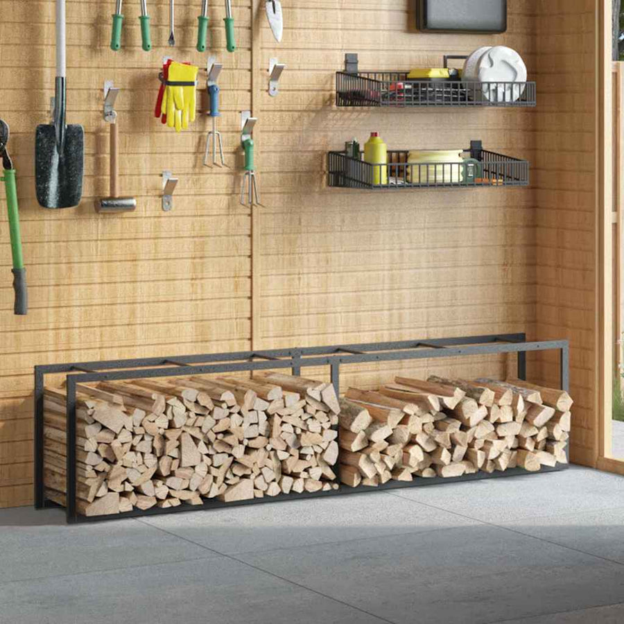Haardhoutrek 50x30x209 cm staal zwart