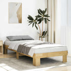 Bed frame without mattress 75x190 cm solid oak wood