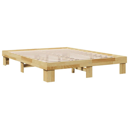 Bedframe zonder matras 135x190 cm massief hout eiken