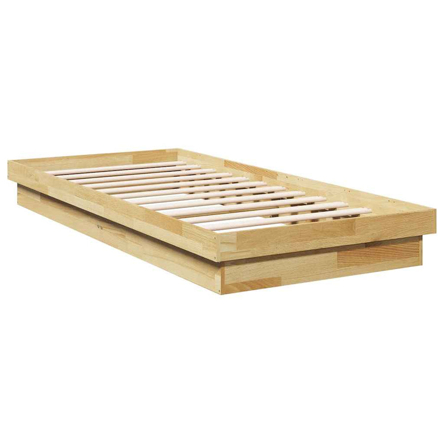 Bedframe zonder matras 75x190 cm massief hout eiken
