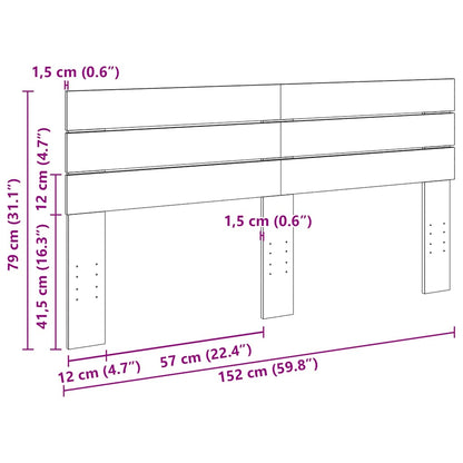 Hoofdbord 150 cm massief hout eiken