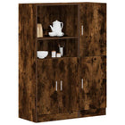2-Piece Kitchen Cabinet Set Processed Wood Smoked Oak Color