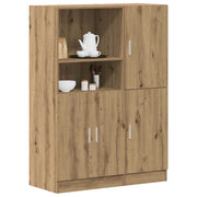 Keukenkastenset 2-delig bewerkt hout eikenkleur