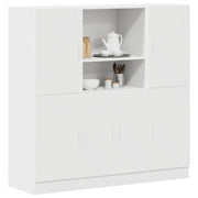 Keukenkastenset 3-delig bewerkt hout wit 133x41,5x131,5 cm