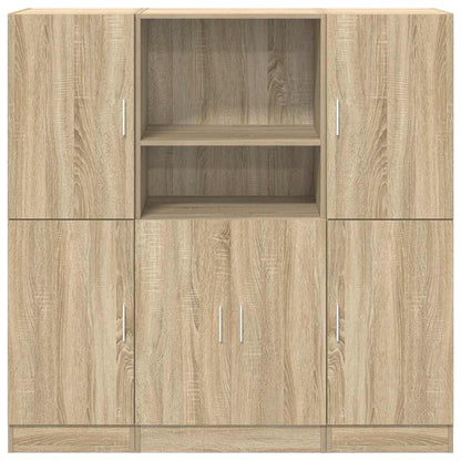 3-delige Keukenkastenset bewerkt hout sonoma eikenkleurig